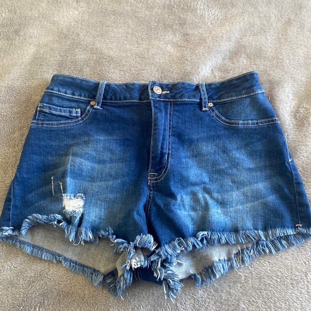 High rise jeans shorts
